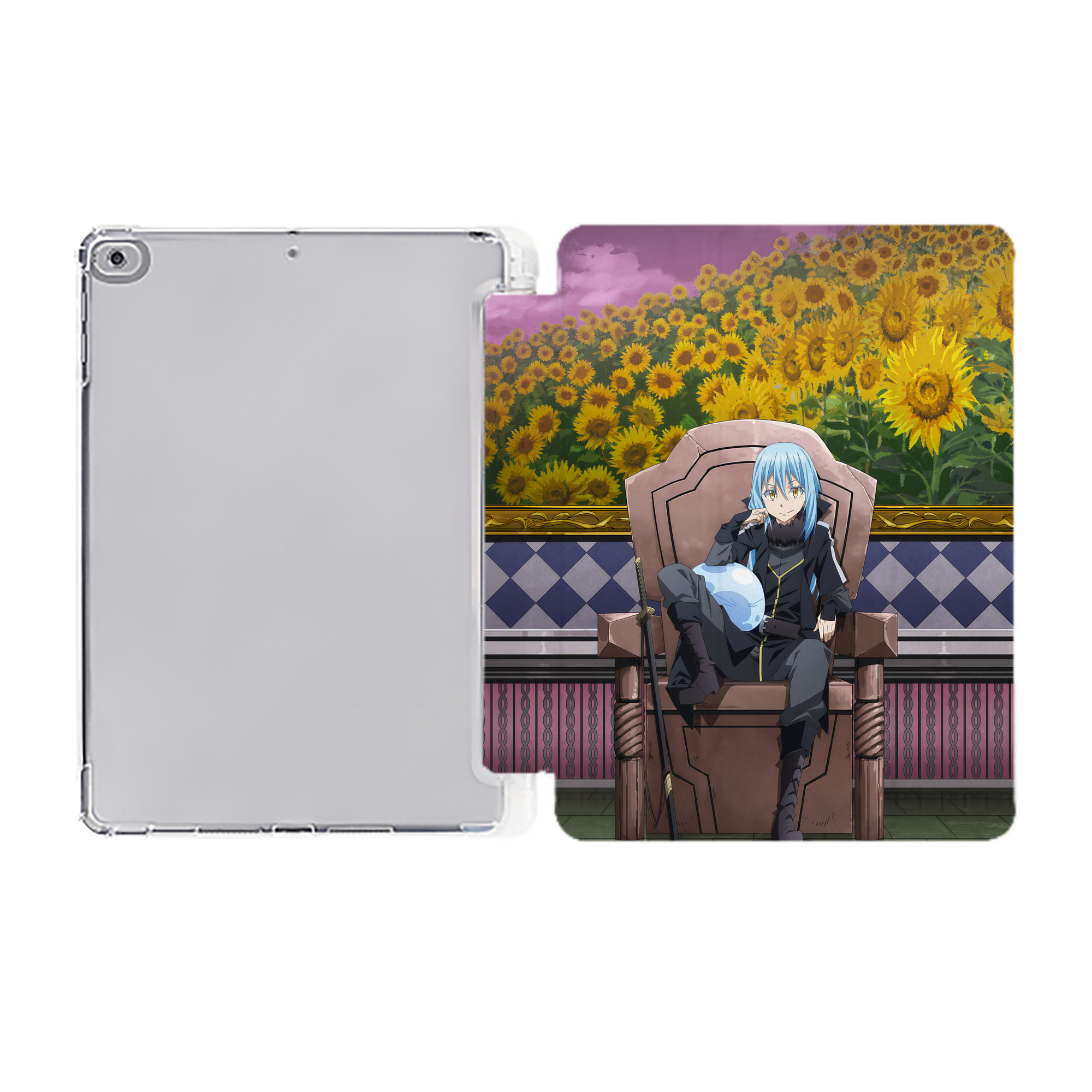 （画像用） 転スラ Regarding Reincarnated to Slime IPad ケース ペン収納付き 三つ折りスタンド PUレザー×シリコン 対応機種9.5/10.5/10.9インチ